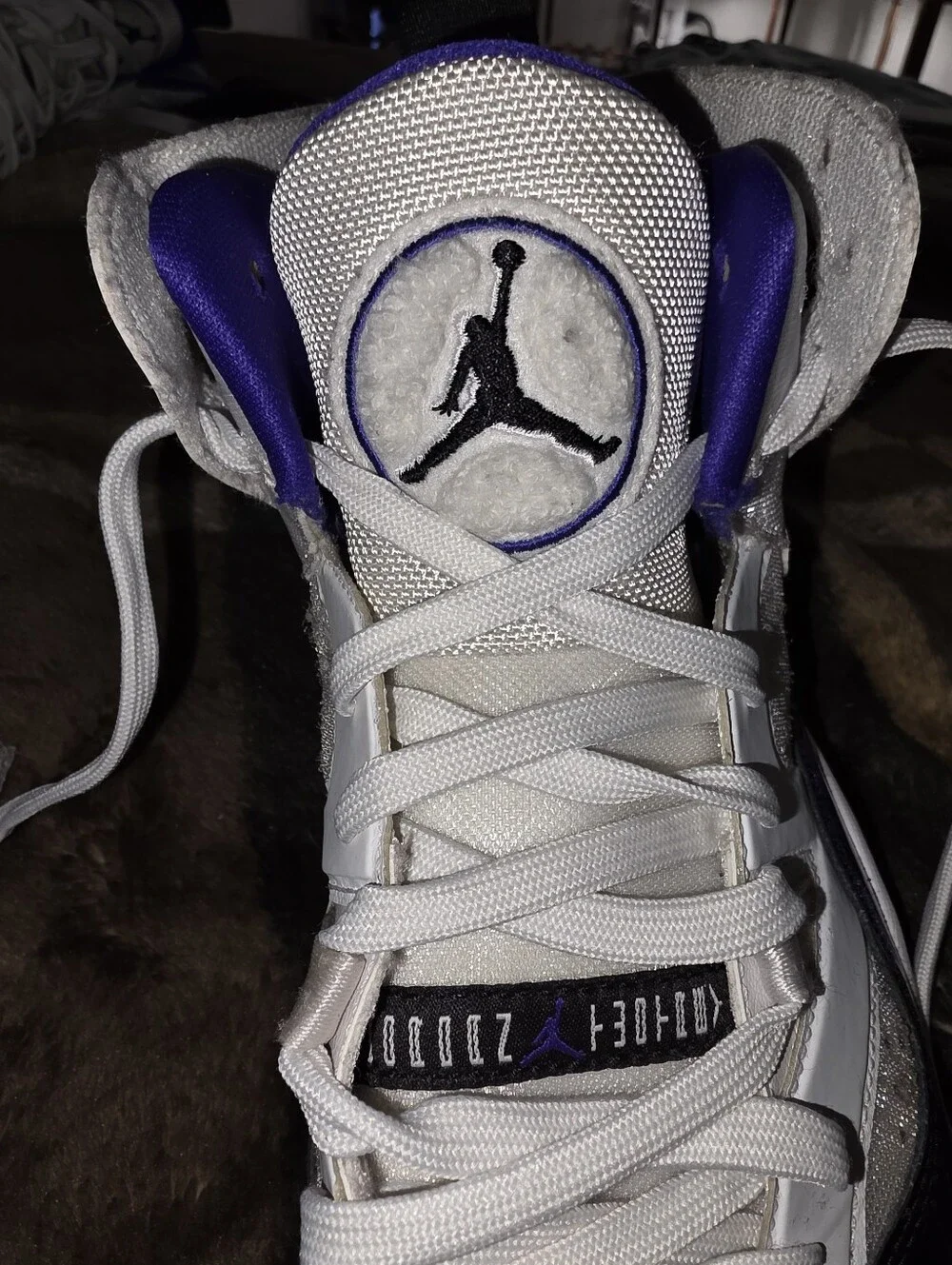 Jordan Men's Athletic Shoes - White, Purple & Black
